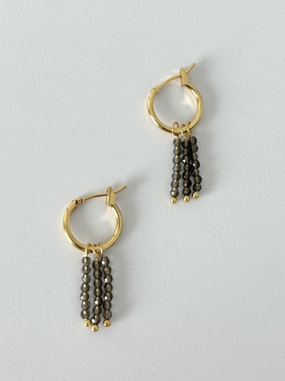 Fringe beaded Hoop earrings
